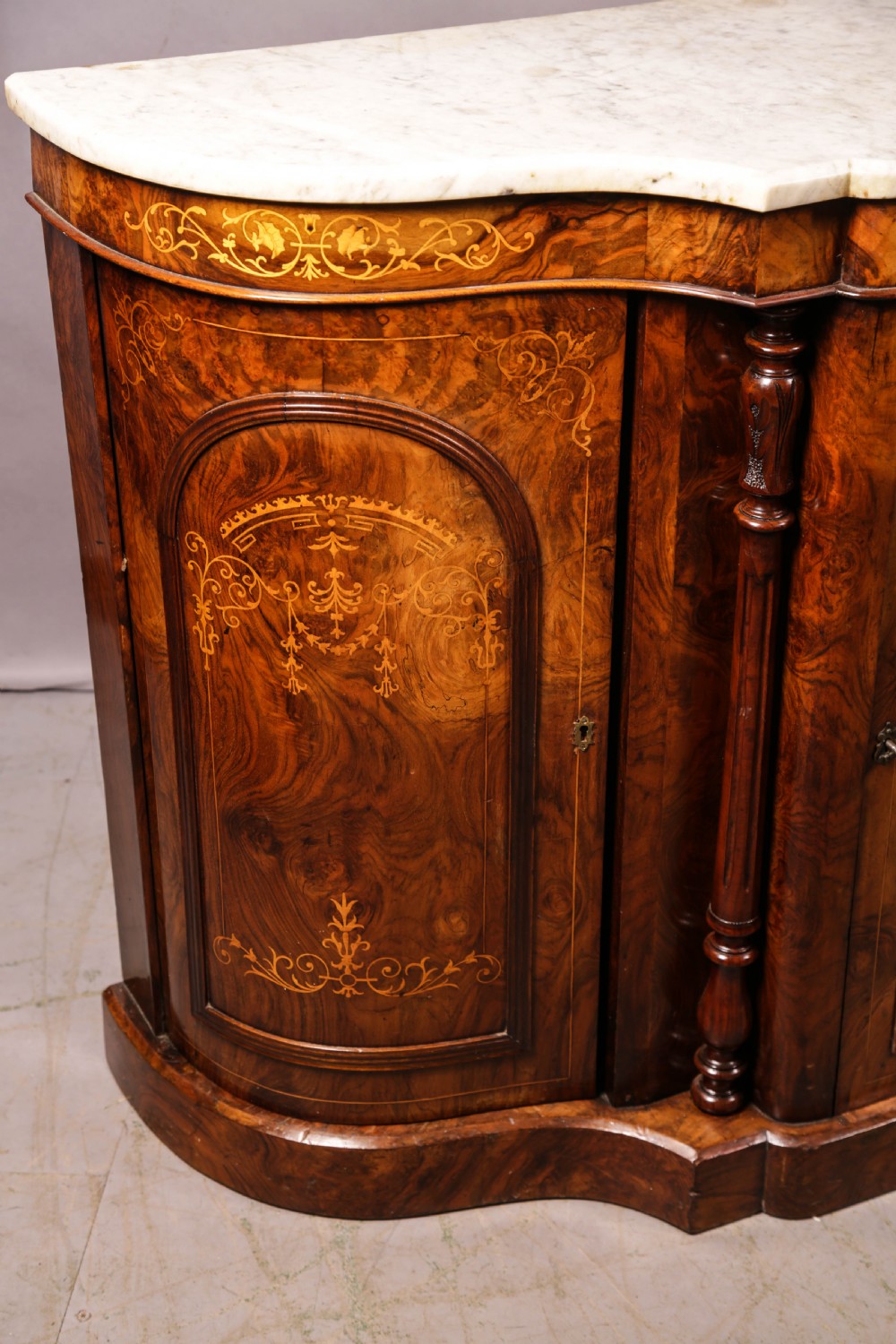 A Victorin Burr Walnut Credenza with marble top View VI