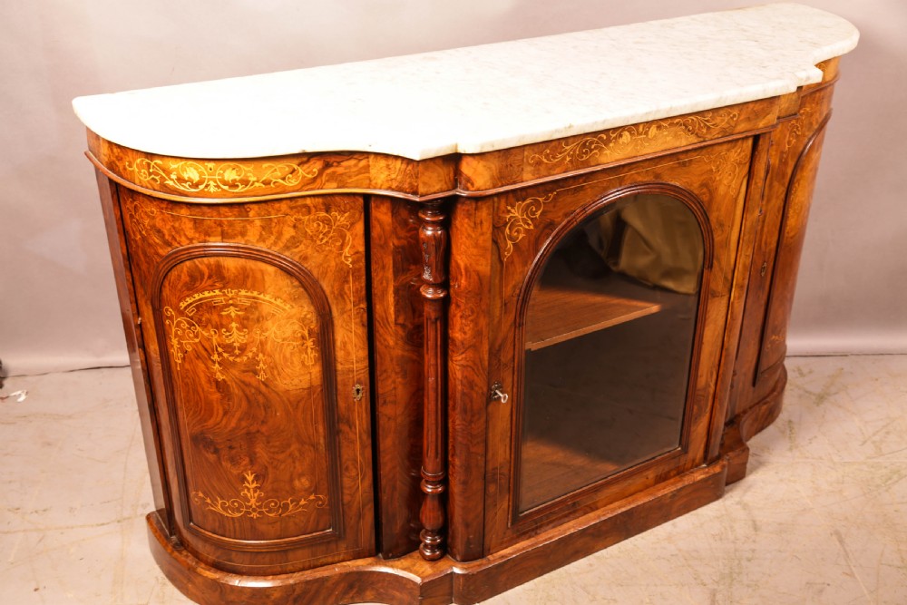 A Victorin Burr Walnut Credenza with marble top View VIII
