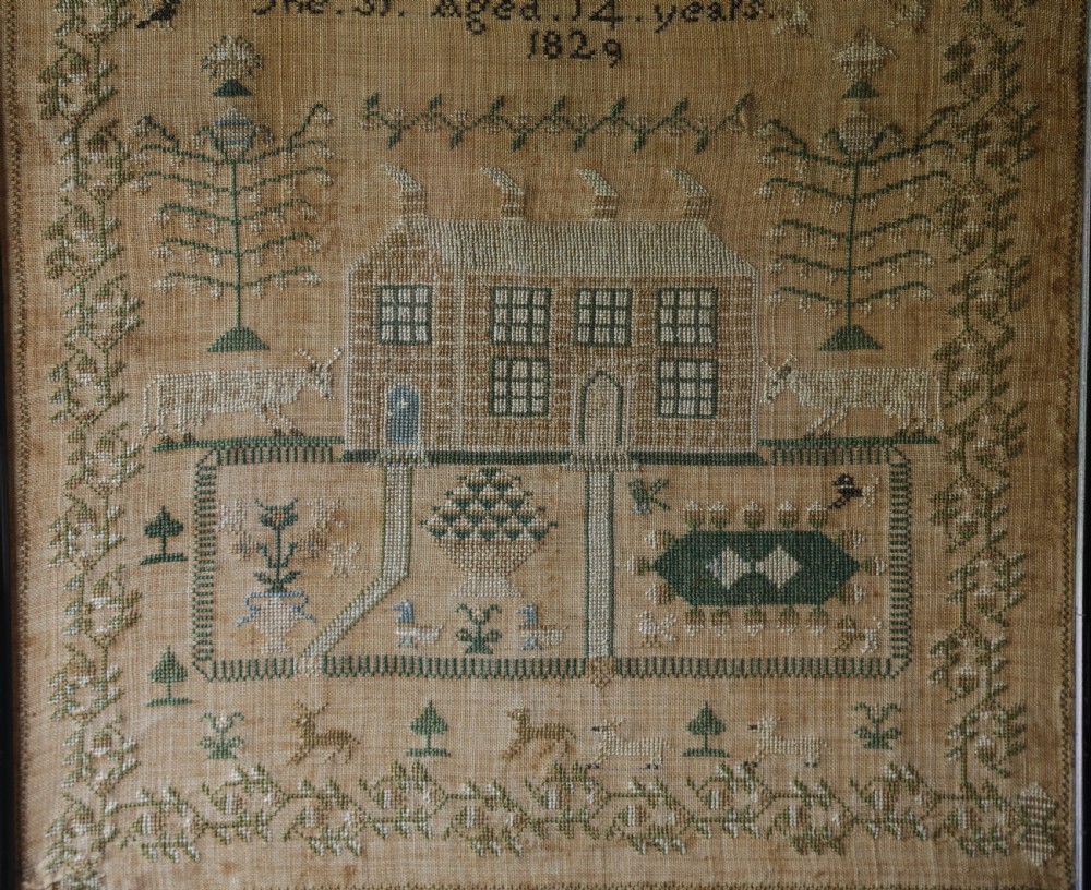 A good interesting  Sampler of the Batty Family by Agness Batty 1829  View V
