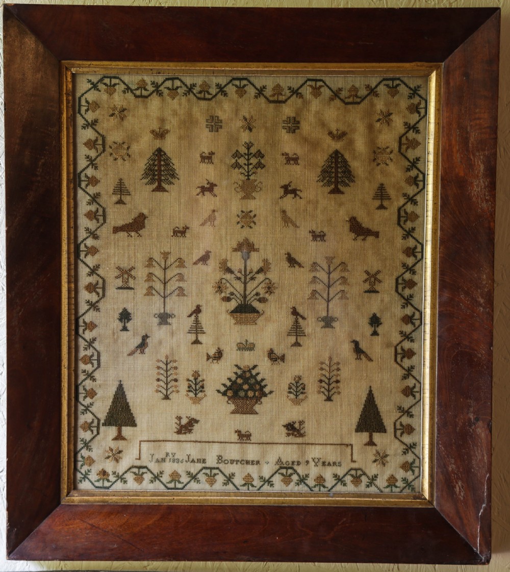 A Rare set of 3 Needlework Samplers by Jane Boutcher 1836 View II
