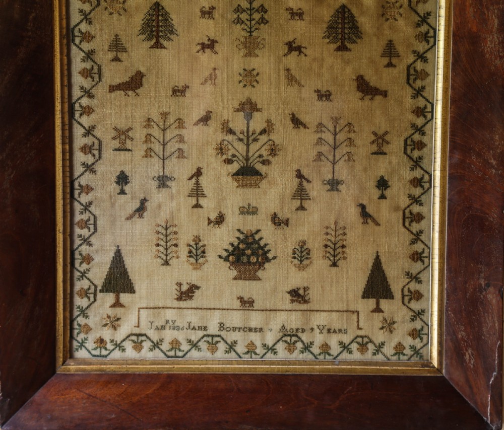A Rare set of 3 Needlework Samplers by Jane Boutcher 1836 View V