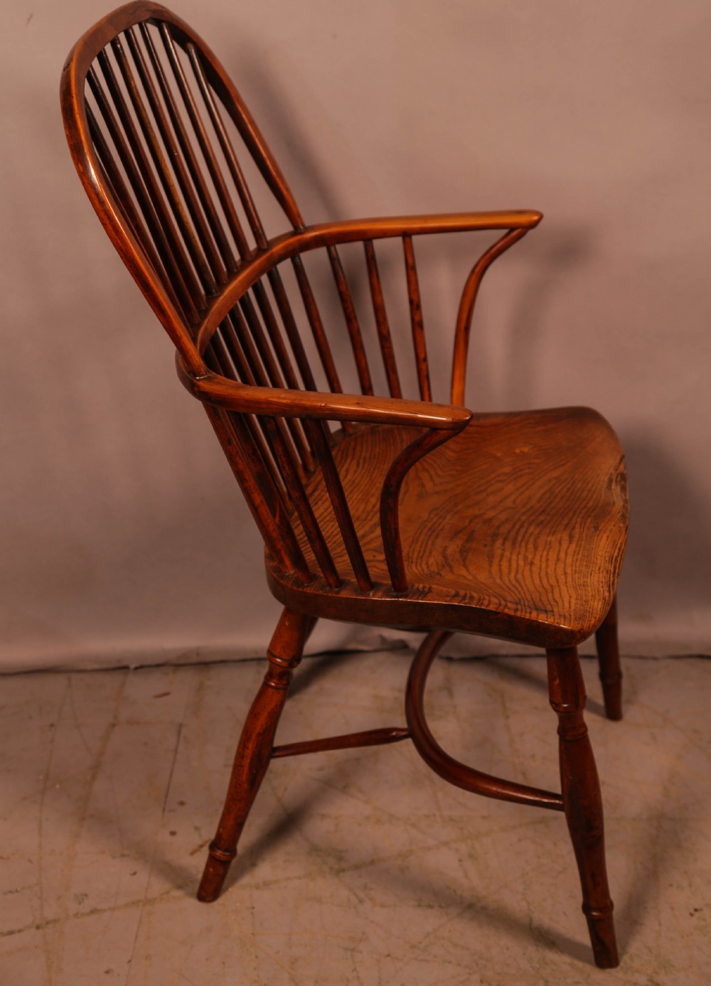A Yew Wood Stick Back Windsor chair c 1840 View II