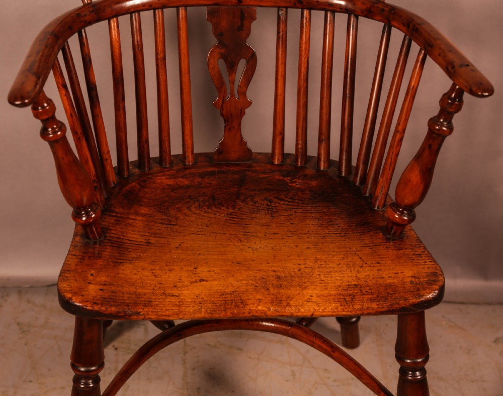 A Yew Wood Low Back Windsor Chair c 1840 View III