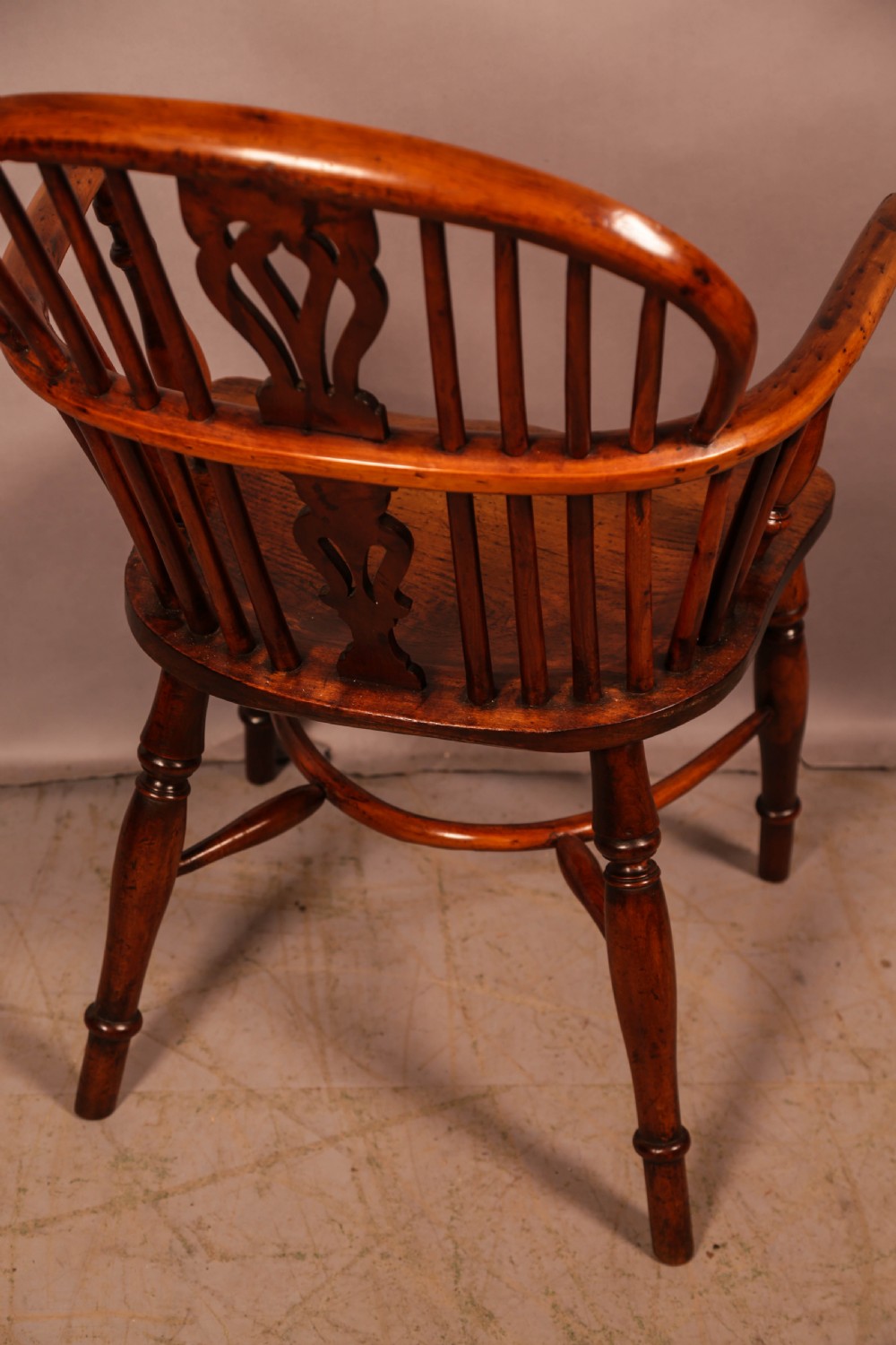 A Yew Wood Low Back Windsor Chair c 1840 View IV