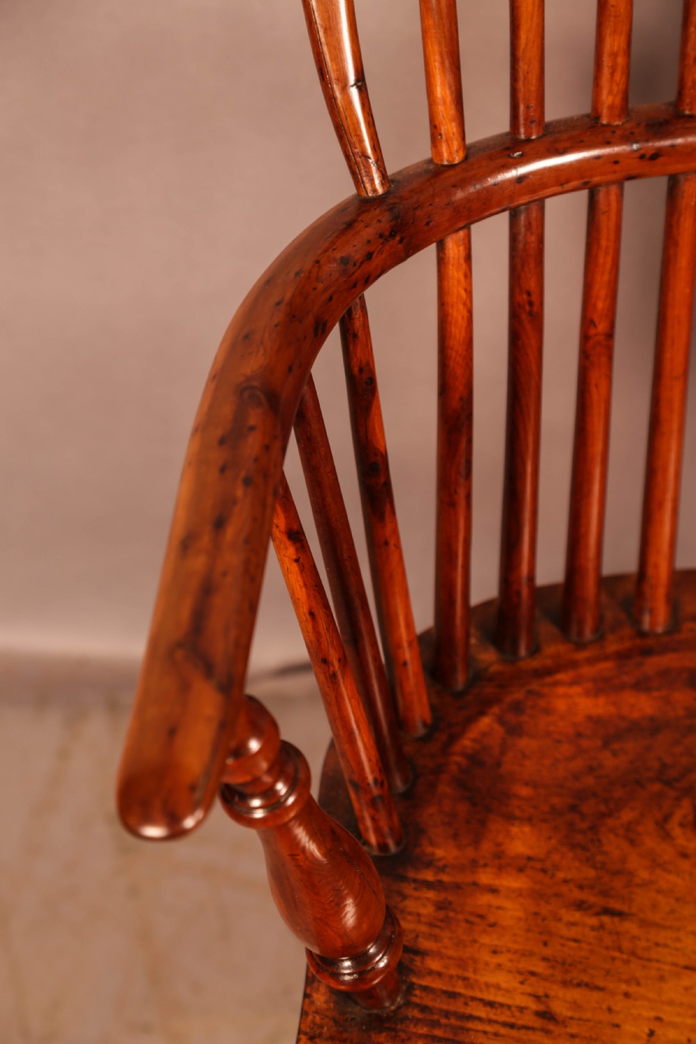 A Yew Wood Low Back Windsor Chair c 1840 View XII