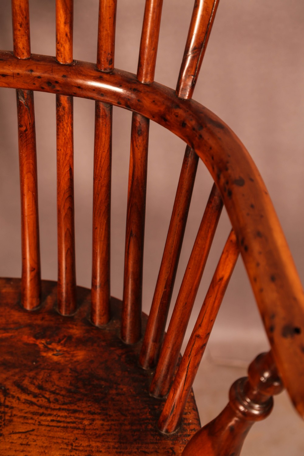 A Yew Wood Low Back Windsor Chair c 1840 View XIII