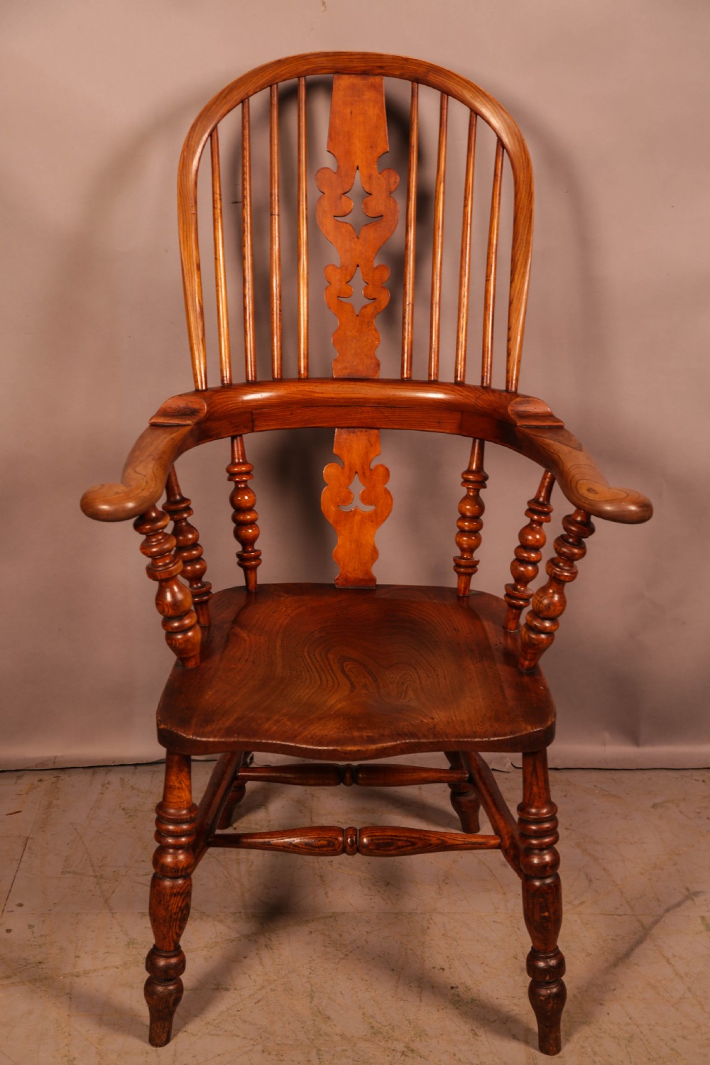 A Good Ash and Elm Broad Arm Windsor Armchair