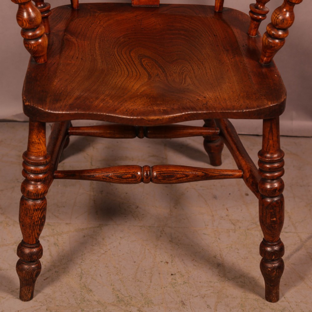 A Good Ash and Elm Broad Arm Windsor Armchair View II