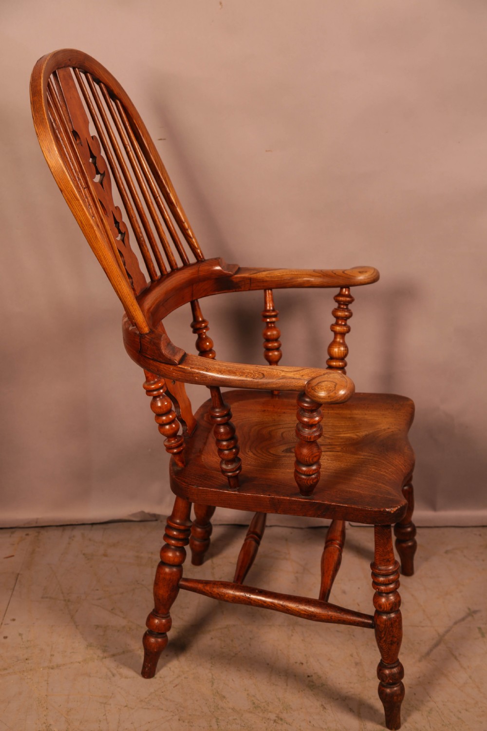 A Good Ash and Elm Broad Arm Windsor Armchair View III