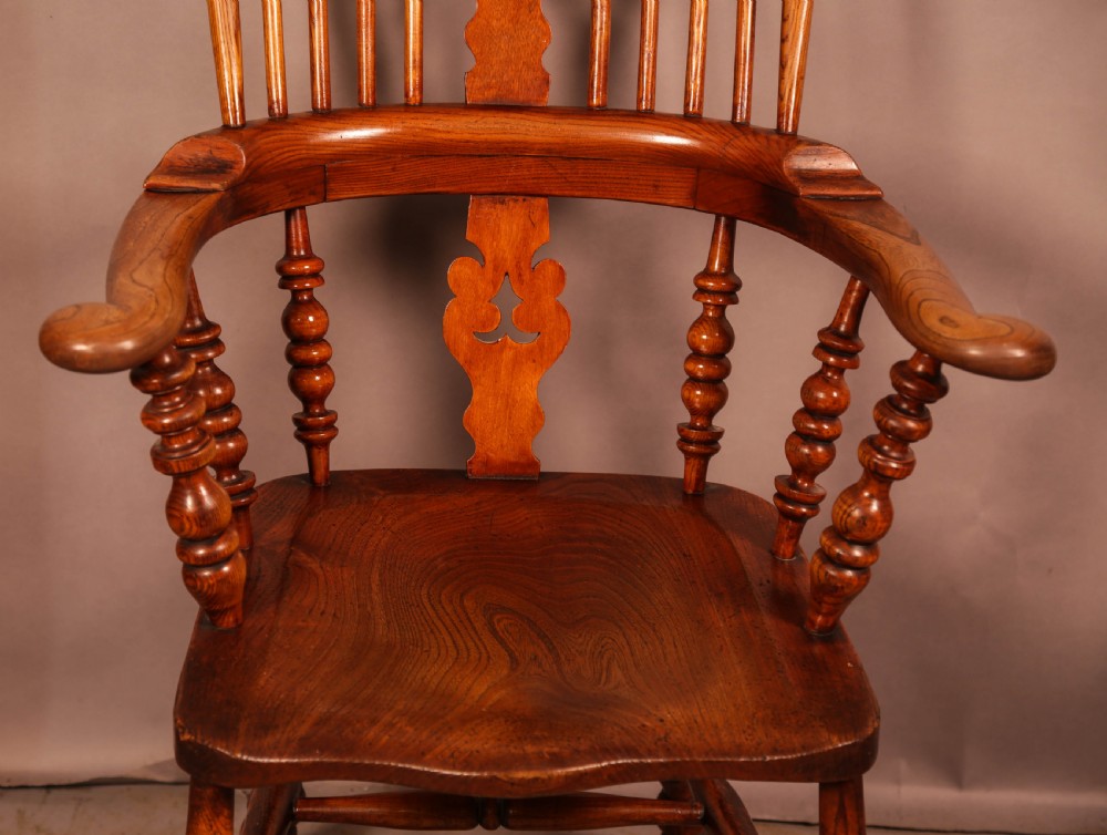 A Good Ash and Elm Broad Arm Windsor Armchair View IV