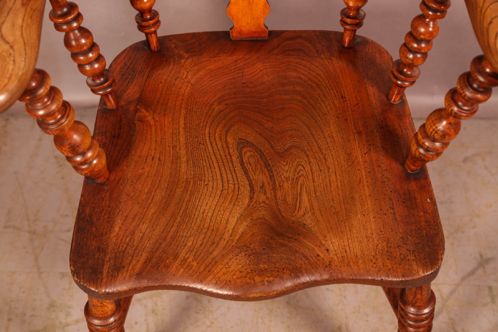 A Good Ash and Elm Broad Arm Windsor Armchair View VIII