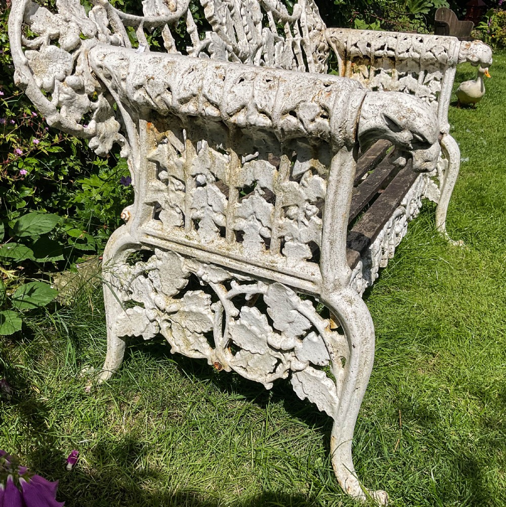 A Victorian Cast Iron Garden bench very fancy View III