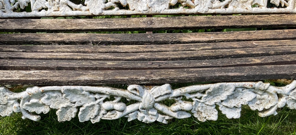 A Victorian Cast Iron Garden bench very fancy View VIII