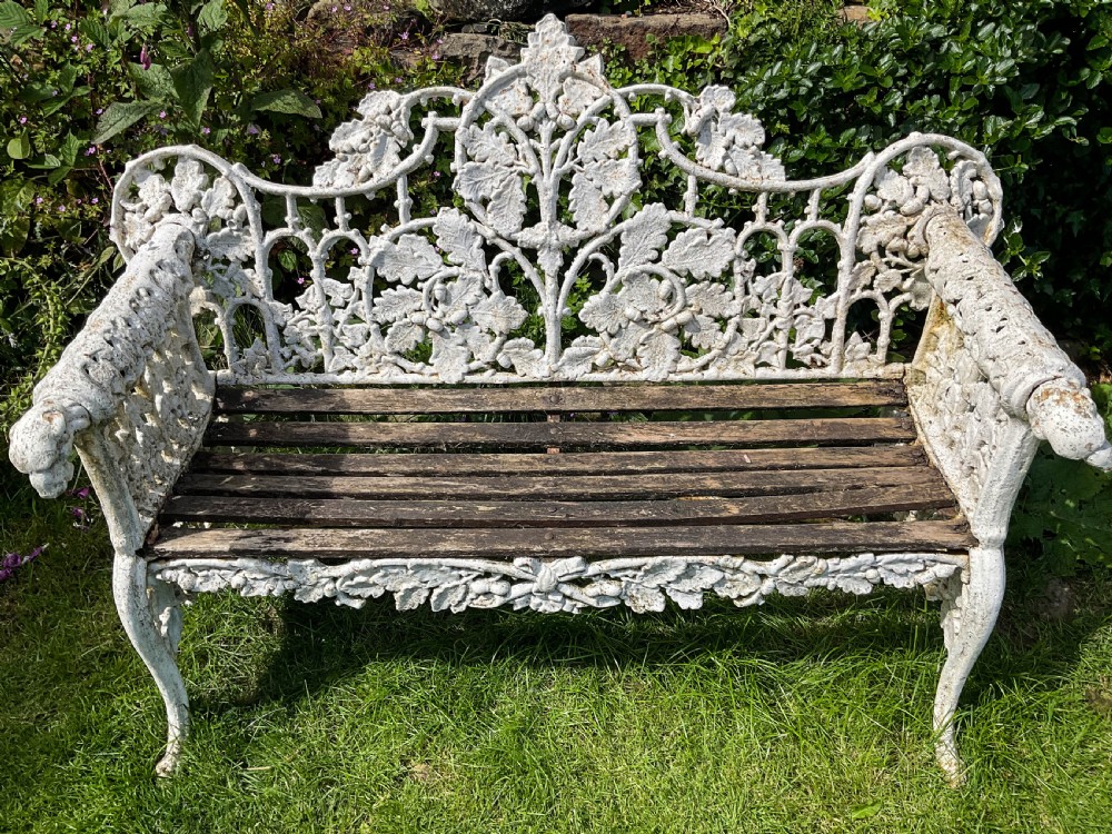 A Victorian Cast Iron Garden bench very fancy View IX