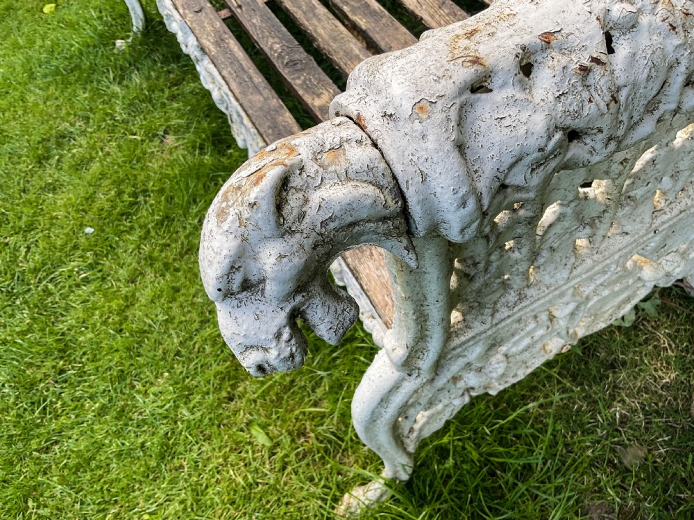 A Victorian Cast Iron Garden bench very fancy View XI