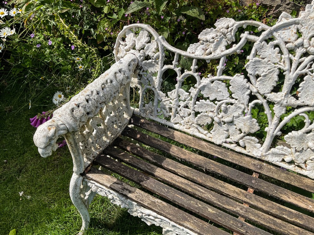 A Victorian Cast Iron Garden bench very fancy View XII
