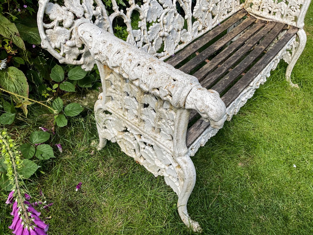 A Victorian Cast Iron Garden bench very fancy View XIV
