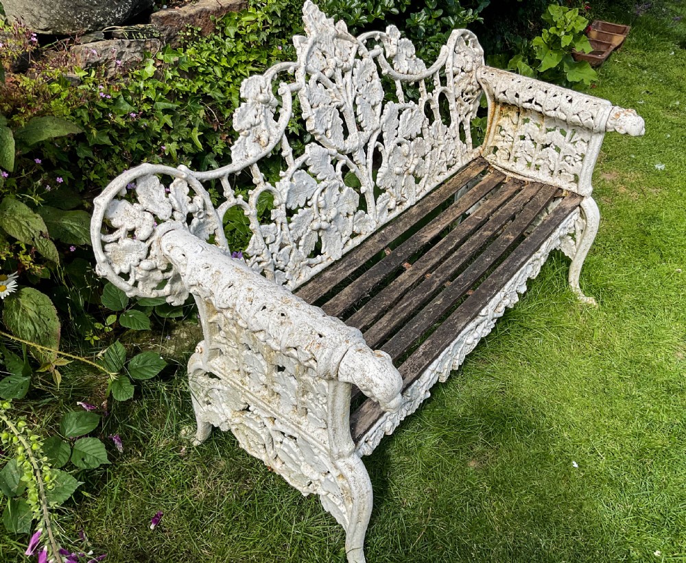 A Victorian Cast Iron Garden bench very fancy View XV
