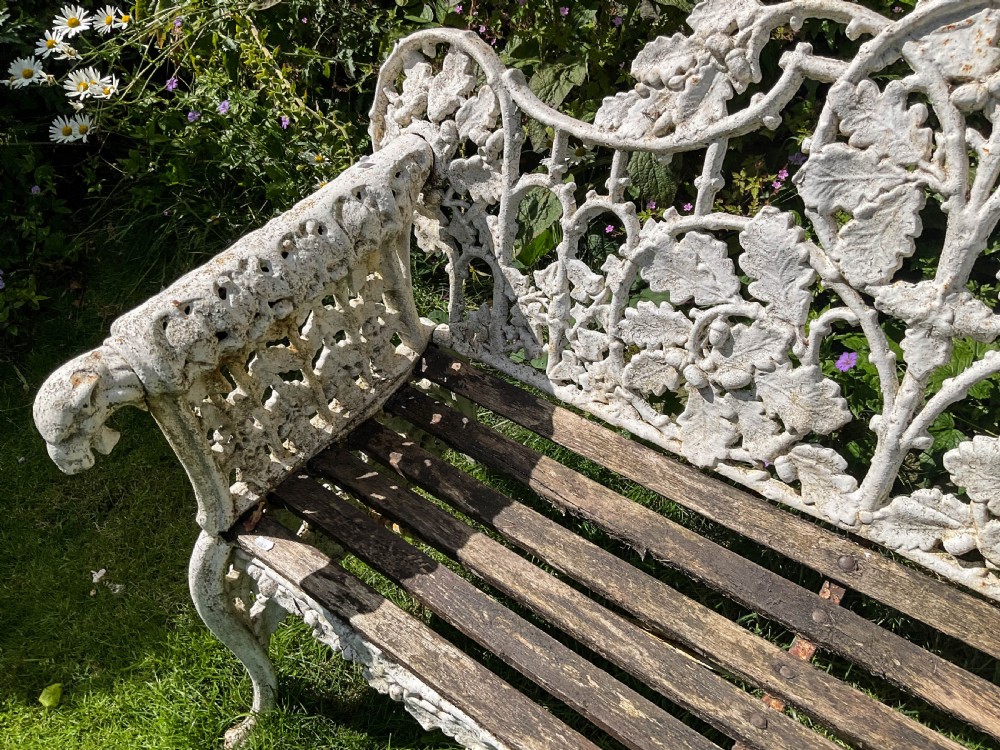 A Victorian Cast Iron Garden bench very fancy View XVII