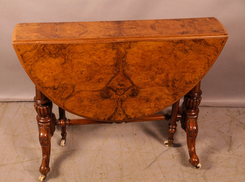 A Victorian Burr Walnut Sutherland Table