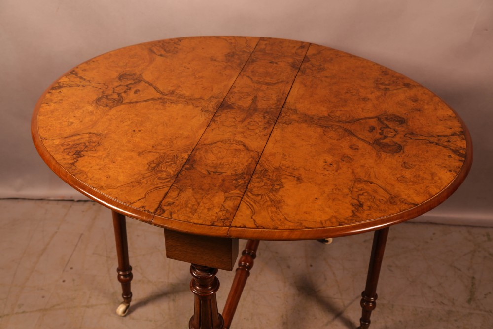 A Victorian Burr Walnut Sutherland Table View III
