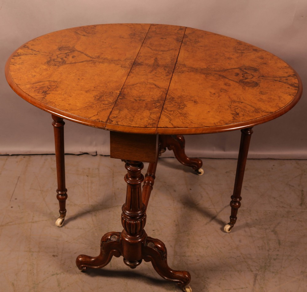 A Victorian Burr Walnut Sutherland Table View IV