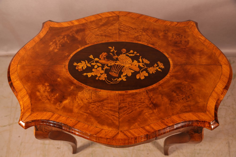 A Victorian Single drawer side table Burr Walnut View VII