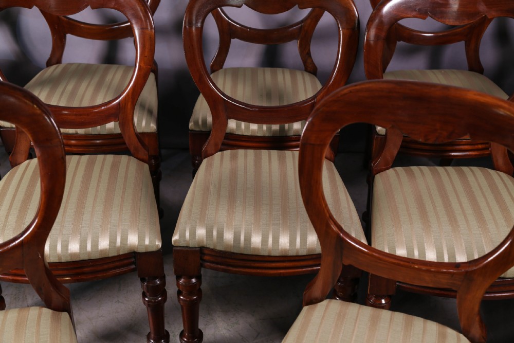 A Set of 12 victorian Mahogany Balloon Back Dining Chairs View IV