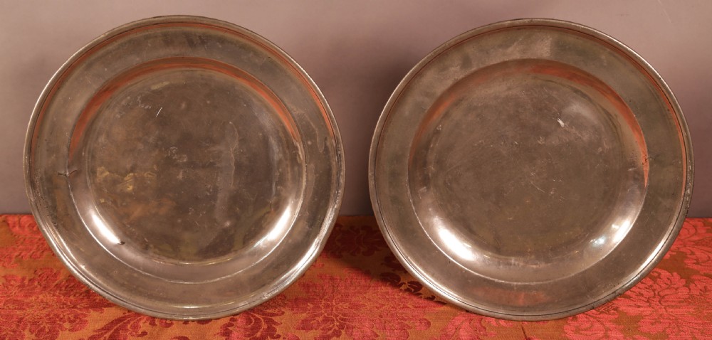 A Pair of Pewter Chargers