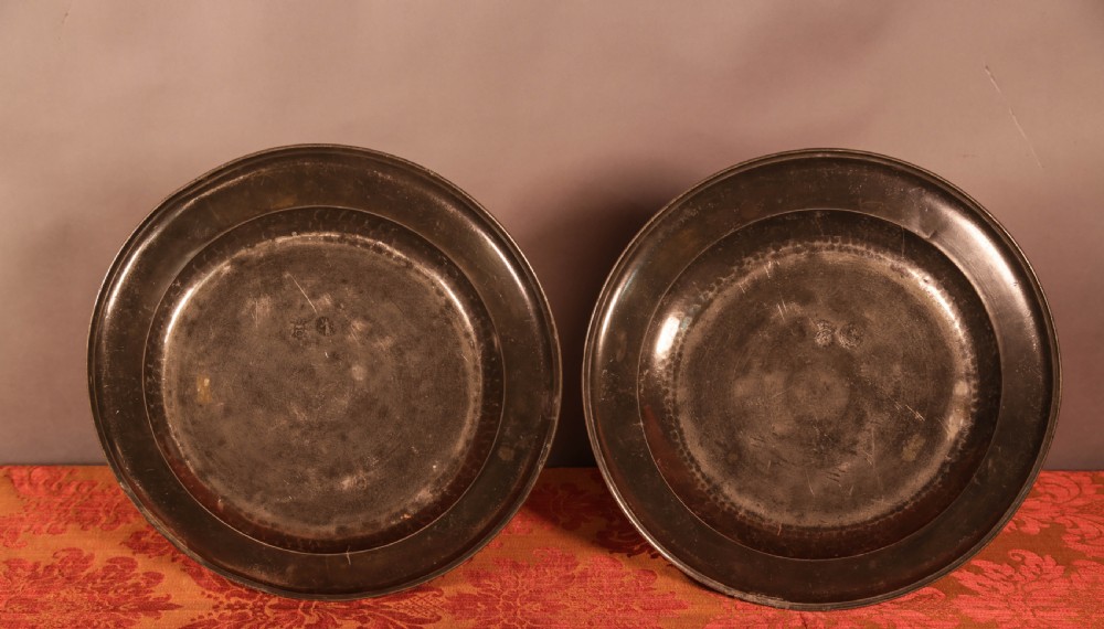 A Pair of Pewter Chargers View III