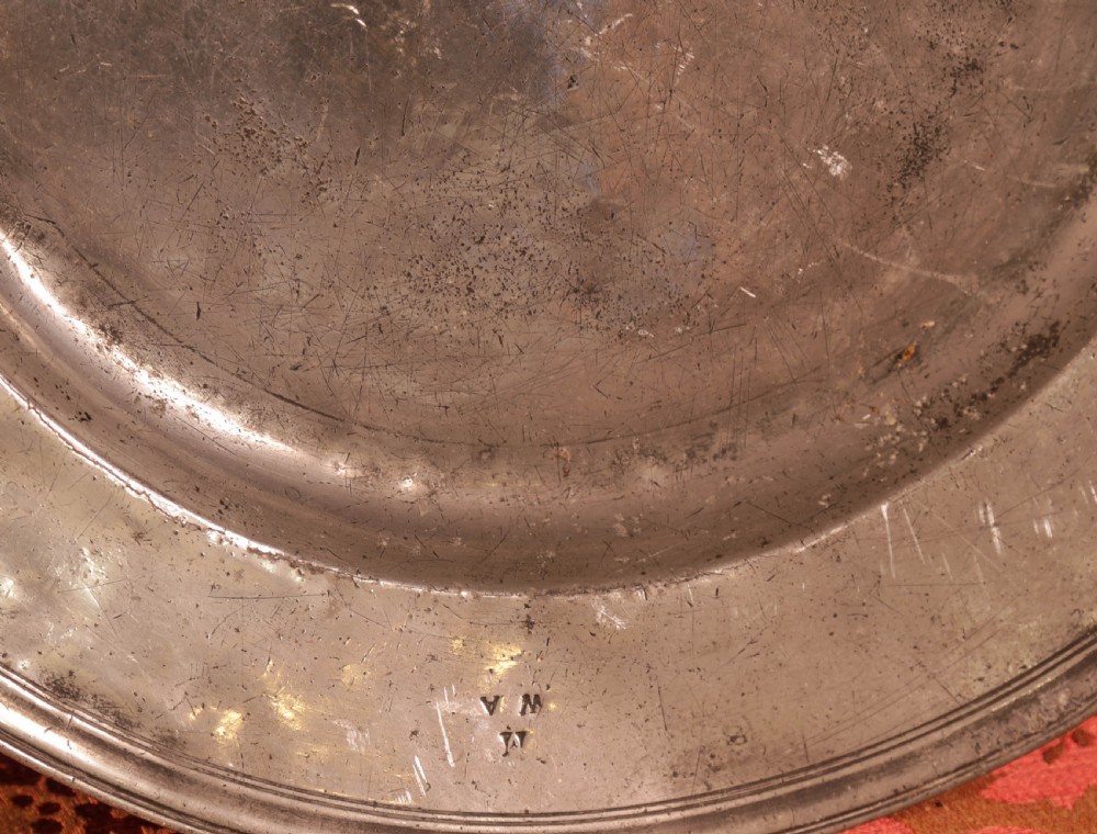 A Nice Pair of French Pewter Chargers large View VII
