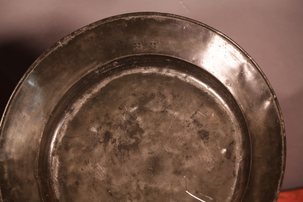 A Nice Pair of French Pewter Chargers large View VIII