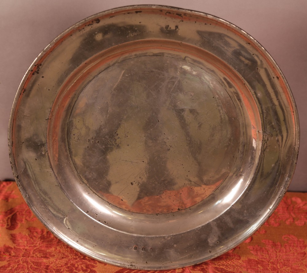 A Single Large Pewter Charger