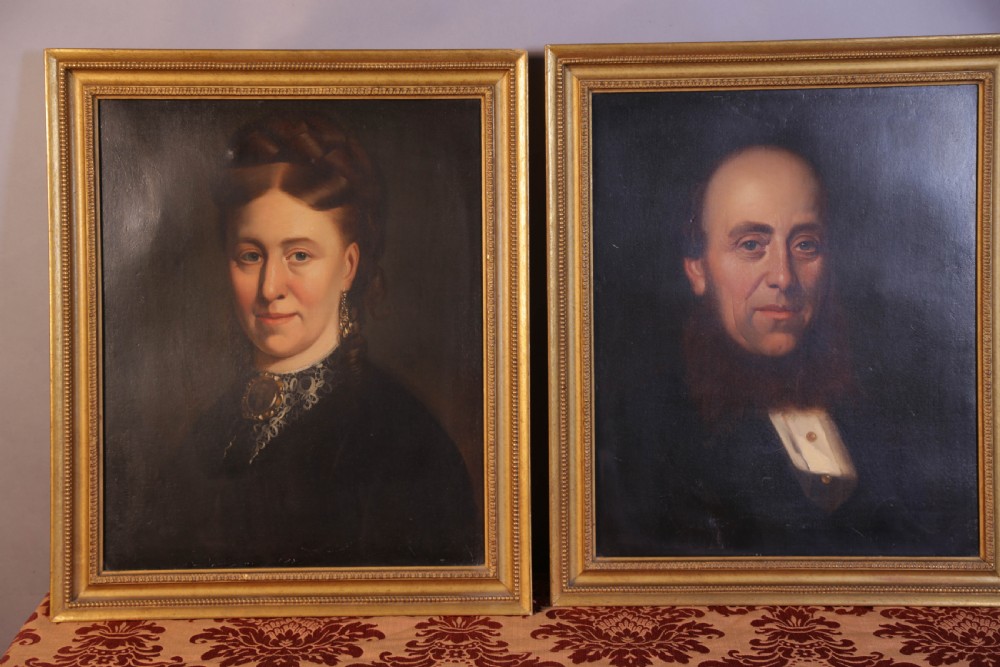 A Pair of Portraits oil on Canvas