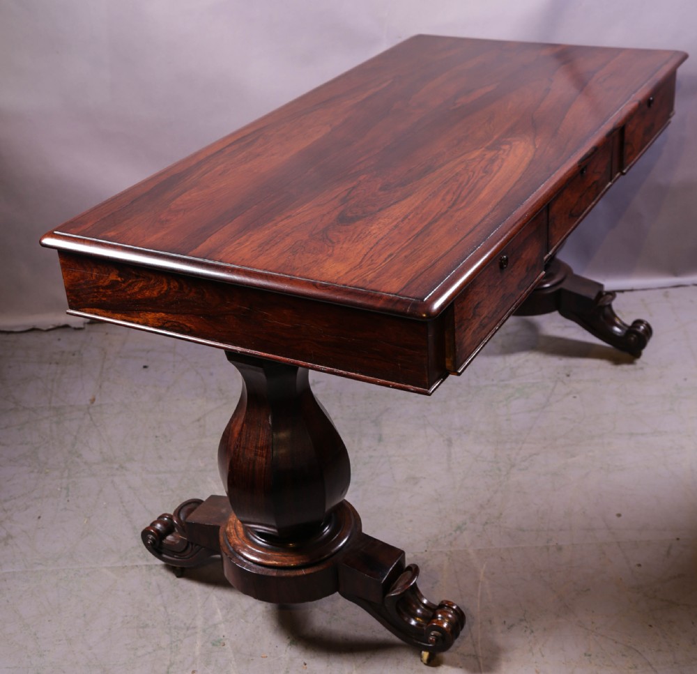 A Super quality Library table in Rosewood 3 drawers View VIII