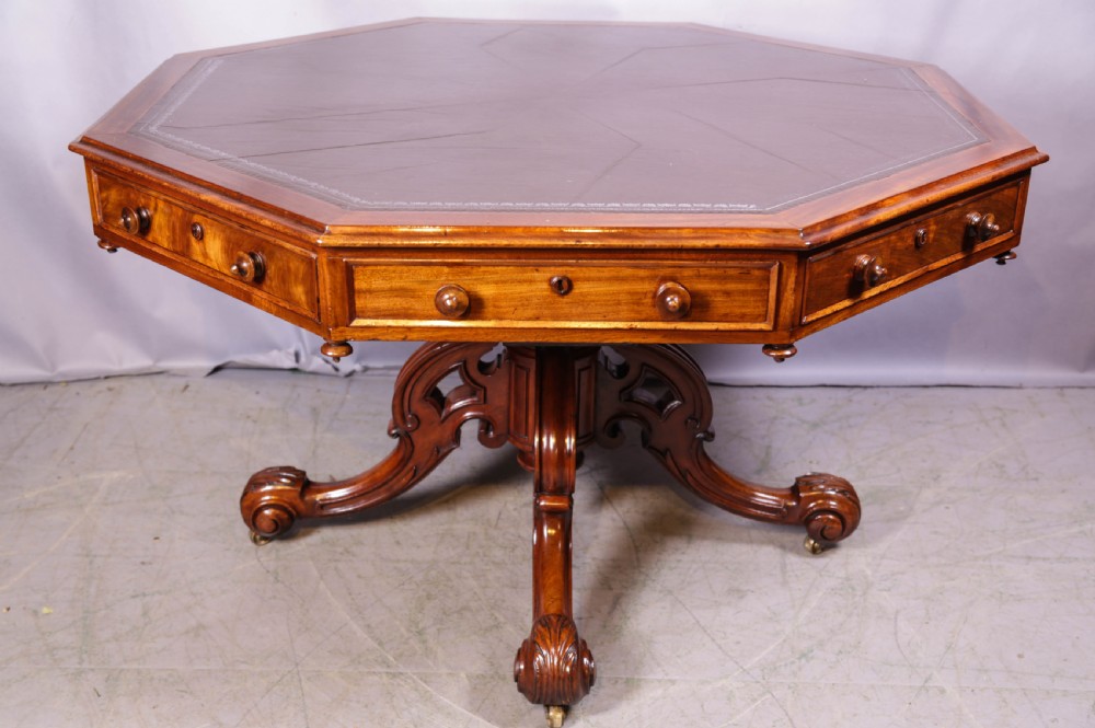 A Rare Victorian Mahogany Rent Table 