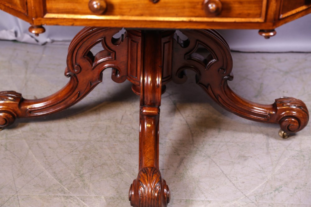 A Rare Victorian Mahogany Rent Table  View IV