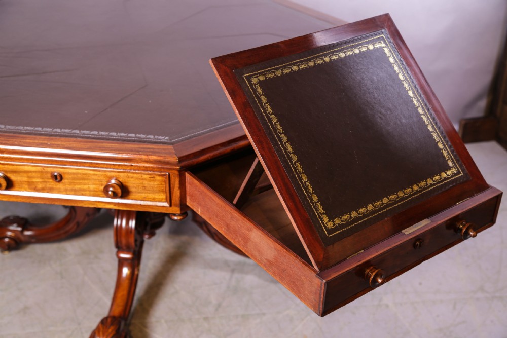 A Rare Victorian Mahogany Rent Table  View VII