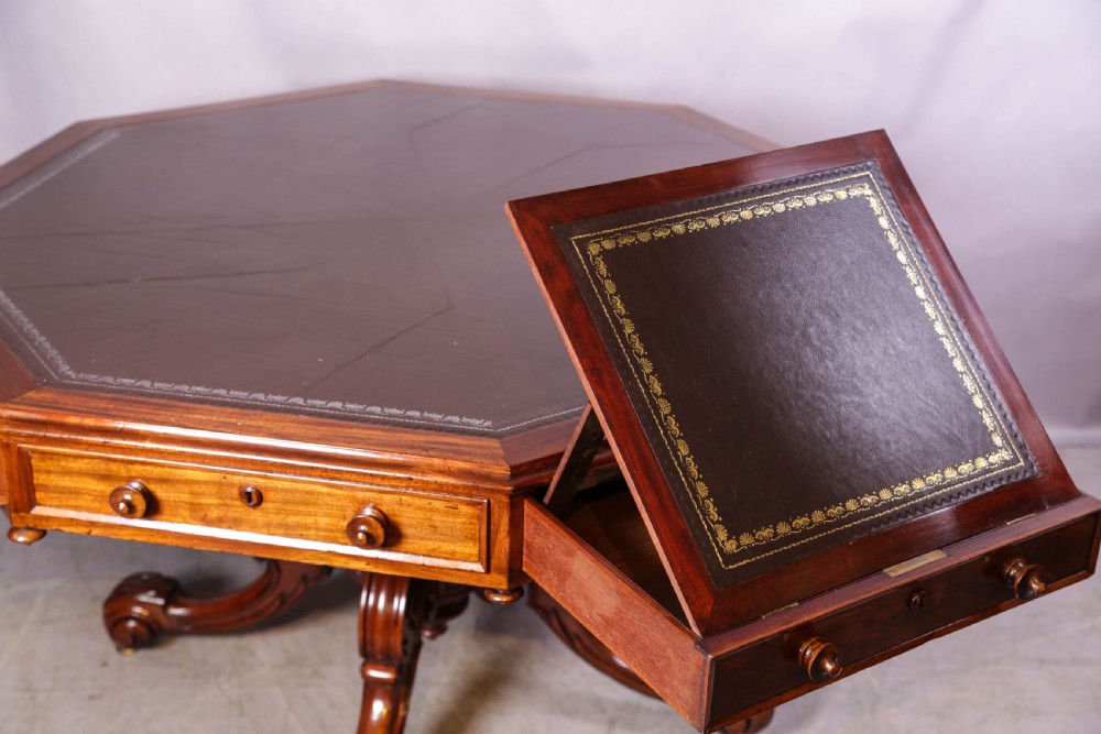 A Rare Victorian Mahogany Rent Table  View VIII