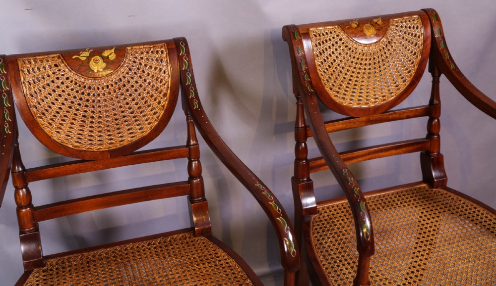 A Superb pair of painted armchairs View II