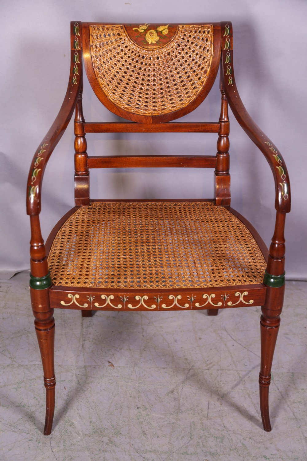 A Superb pair of painted armchairs View III