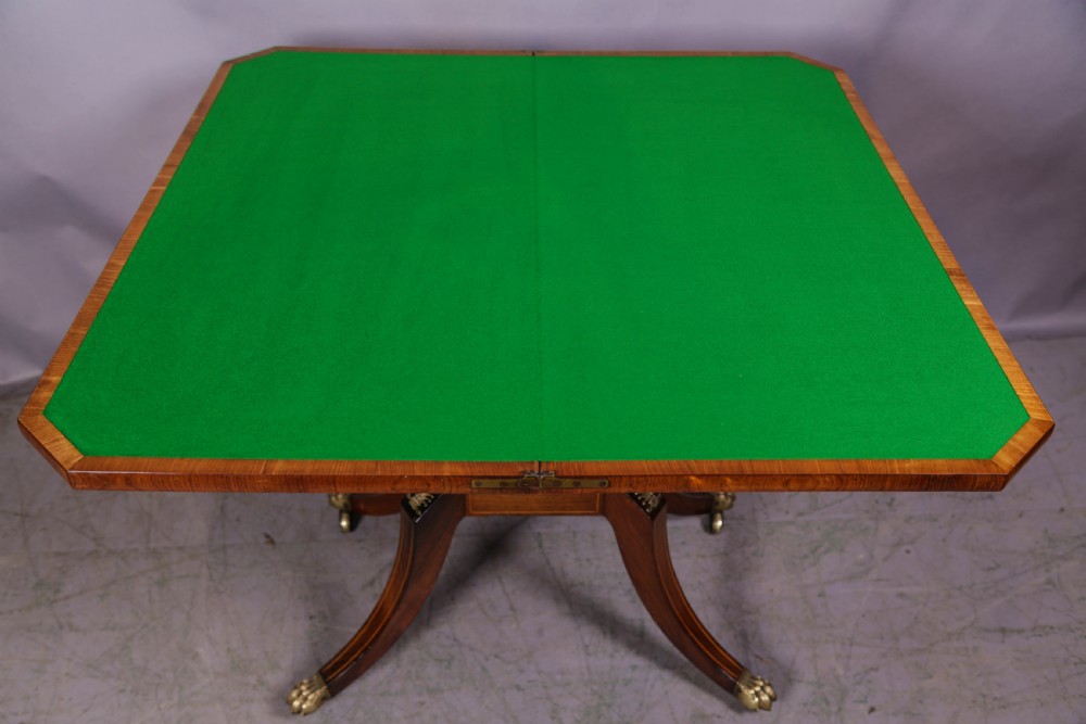 A Regency Period Card Table in Rosewood View VI