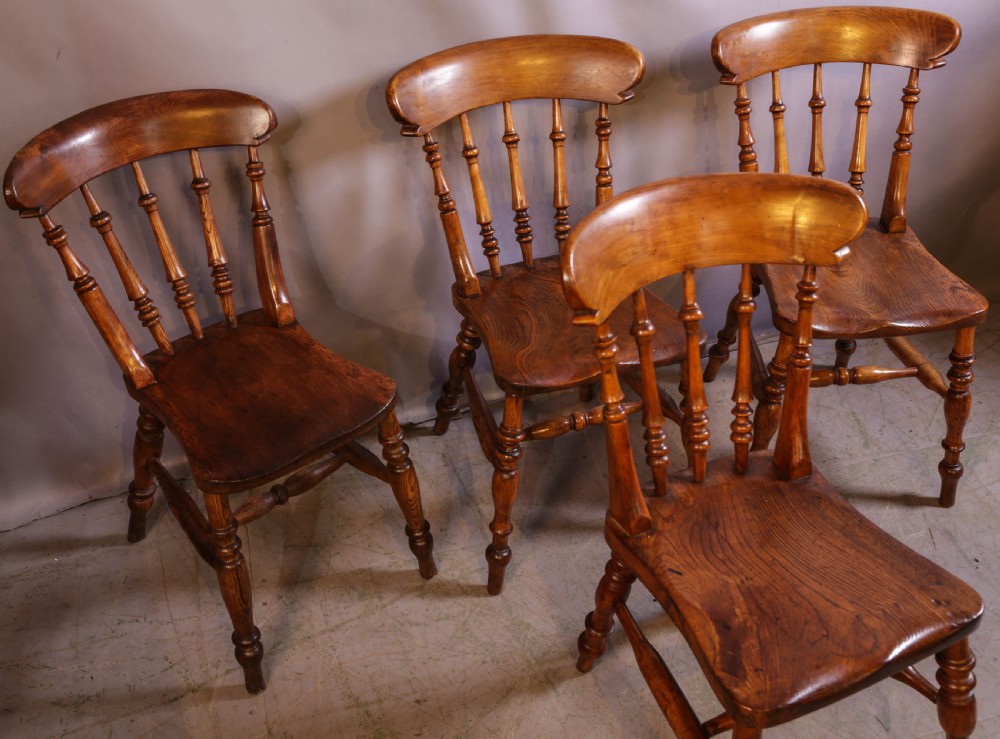 A Good near set of 4 Worksop made Kitchen Chairs rare model View II
