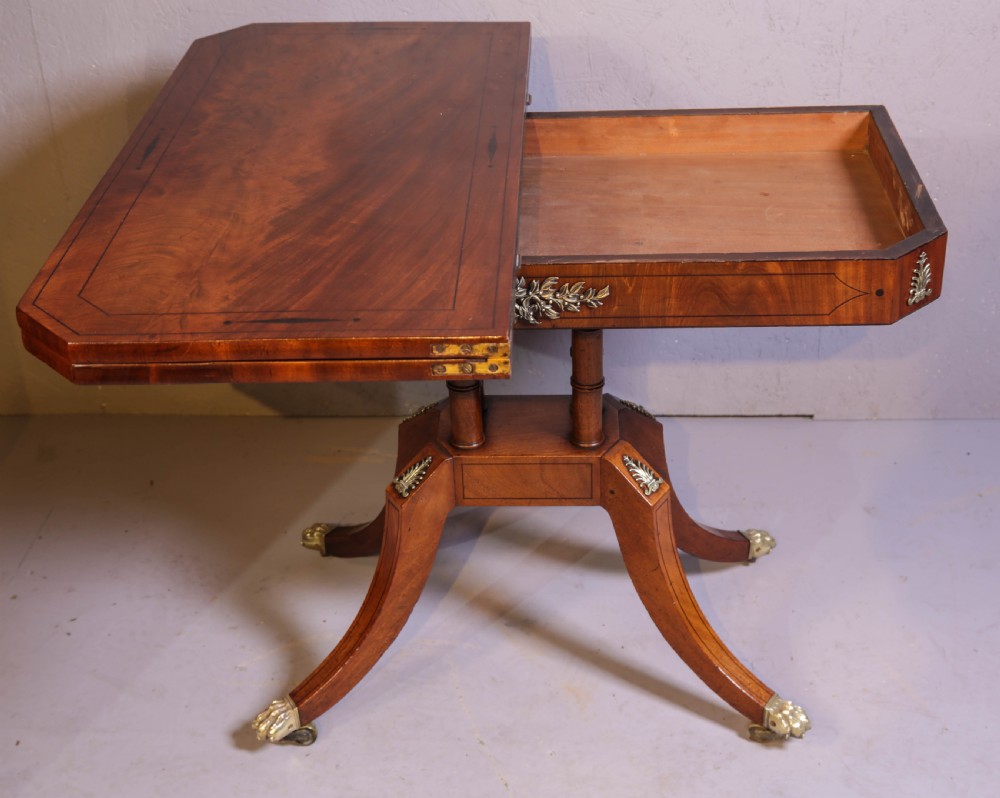 A Regency Period Games Table in Mahogany View X