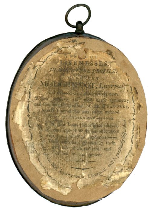 MRS LIGHTFOOT SILHOUETTE WITH ARTIST'S TRADE LABEL - ADDITIONAL PHOTO 1