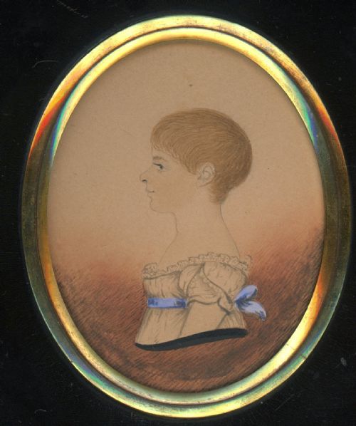 MINIATURE WATERCOLOUR PROFILE OF A CHILD BY GILLESPIE - ADDITIONAL PHOTO 1