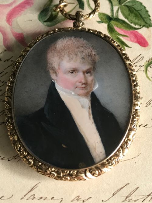 signed portrait miniature of a dapper gent - CATEGORY: ANTIQUE ART - DATED 19TH CENTURY