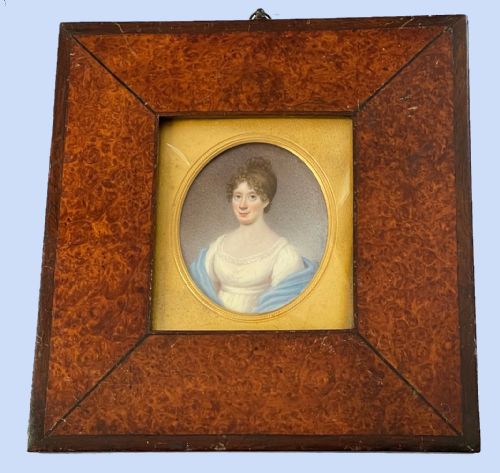 miniature portrait by james leakey of exeter - CATEGORY: ANTIQUE ART - DATED REGENCY