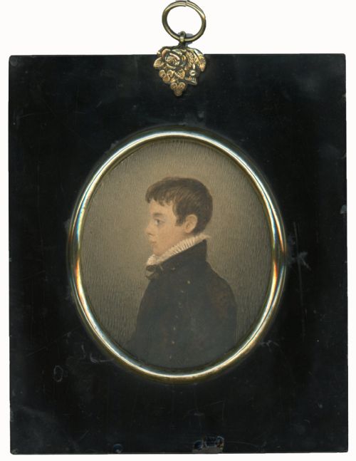 miniature watercolour portrait circa 1820 - CATEGORY: ANTIQUE ART - DATED 19TH CENTURY