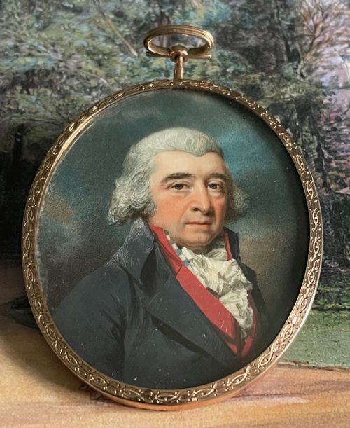miniature portrait by john hazlitt - CATEGORY: ANTIQUE ART - DATED 18TH CENTURY